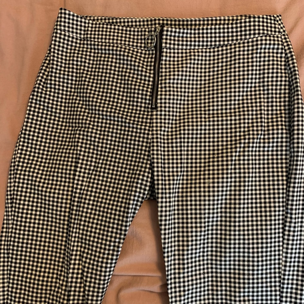 Cotton on black and white gingham shirt leg pants